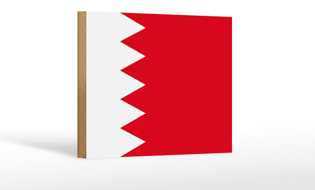 Holzschild Flagge Bahrains 18x12 cm Flag of Bahrain
