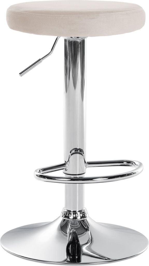 Barhocker HLO-CP291 Samt chrom creme