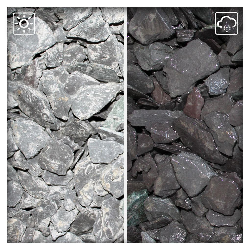 Schiefersplitt Canadian Slate Blue 15/30 mm Edelsplitt Schiefer Rötlich-Violett 25 kg