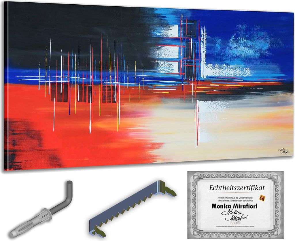 Monica Mirafiori I 100% HANDGEMALT I Gemälde The Quest 140x70cm | Gemälde Handgemalt | Acrylgemälde | Sehr Großes Acrylbild I Moderne Kunst I K...