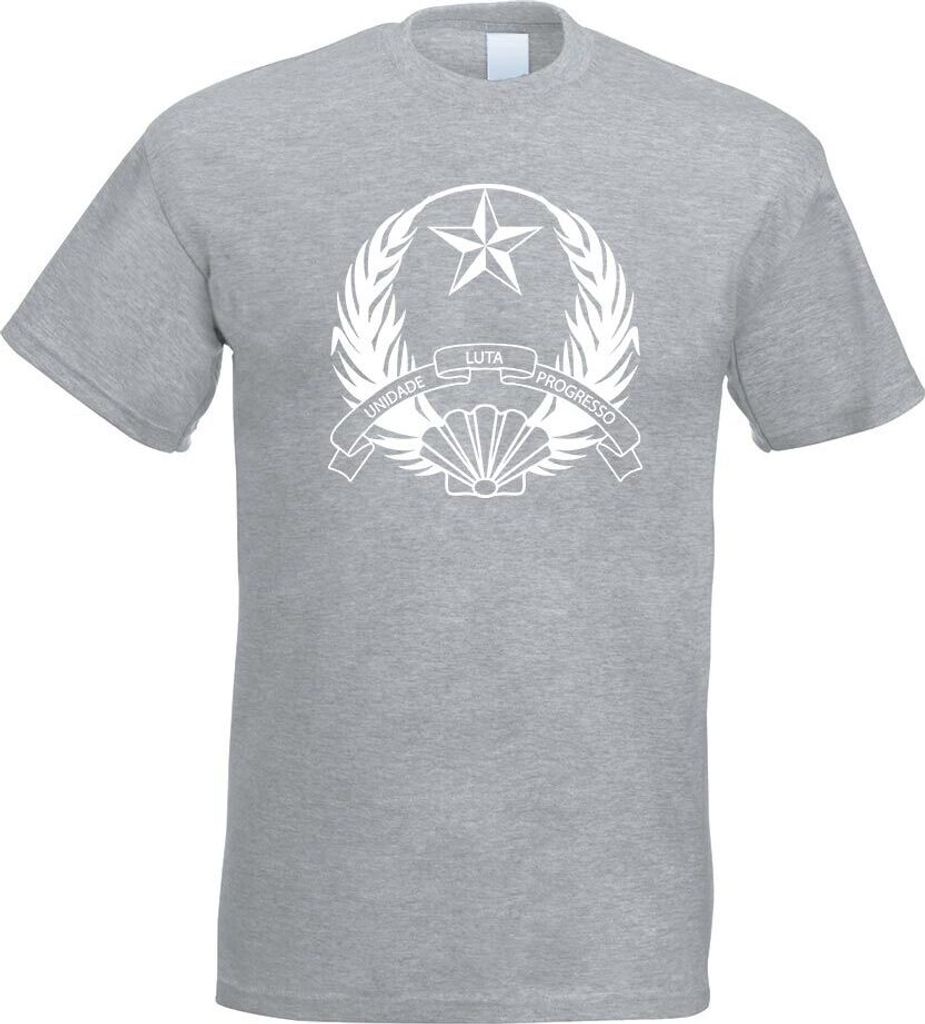 Kiwistar - T-Shirt - Graumeliert - Guinea-Bissau Wappen Motiv Bedruckt Funshirt Design Print - mit Motiv Bedruckt - Funshirt Design - Sport - Freiz...
