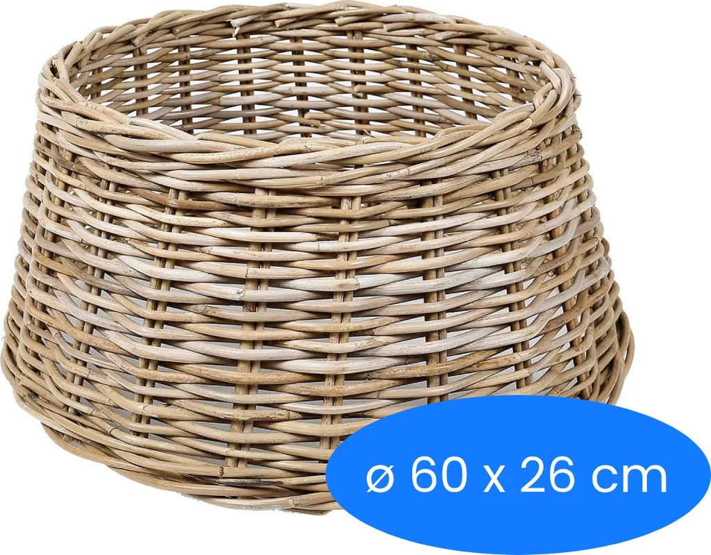 Panier pour sapin de Noël en osier tressé marron - Cache-pied Ø 60cm