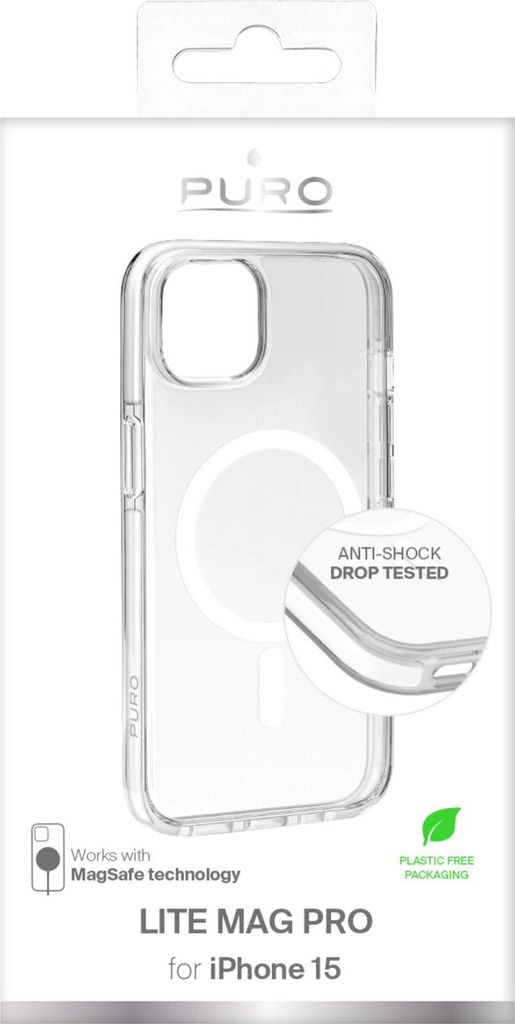 PURO PUIPC1561LITEMPWHI, Cover, Apple, iPhone 15, 15,5 cm (6.1"), Transparent