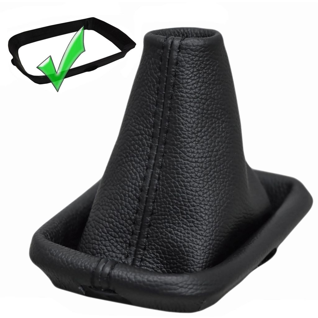 VOLVO V50 S40 C30 Schaltmanschette Schaltsack + Rahmen Echt Leder Schwarze Faden