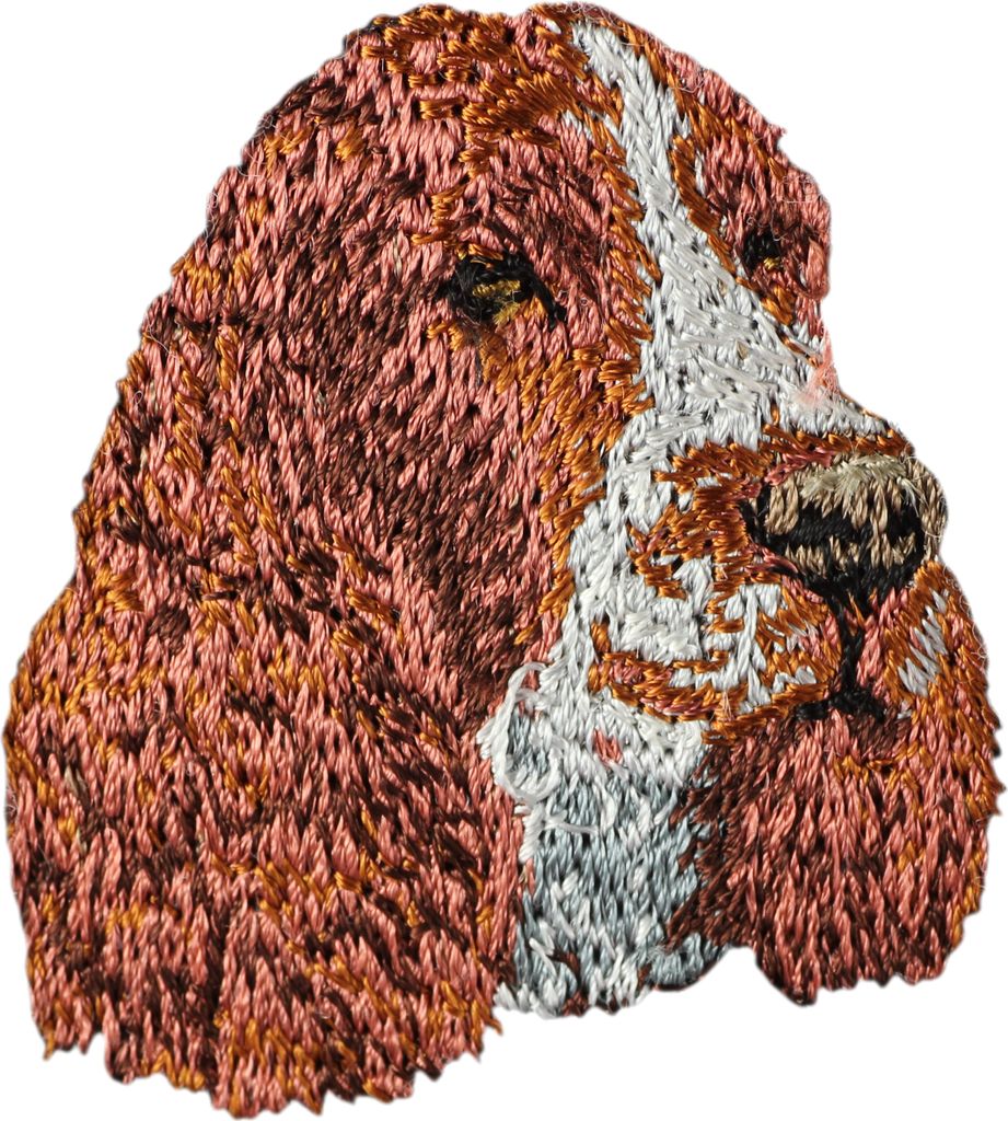 English Springer Spaniel - Hund geformtes Aufnäher, besticktes Patch, einzigartiges Nachbildung für den Rucksack der Marke Art-Dog