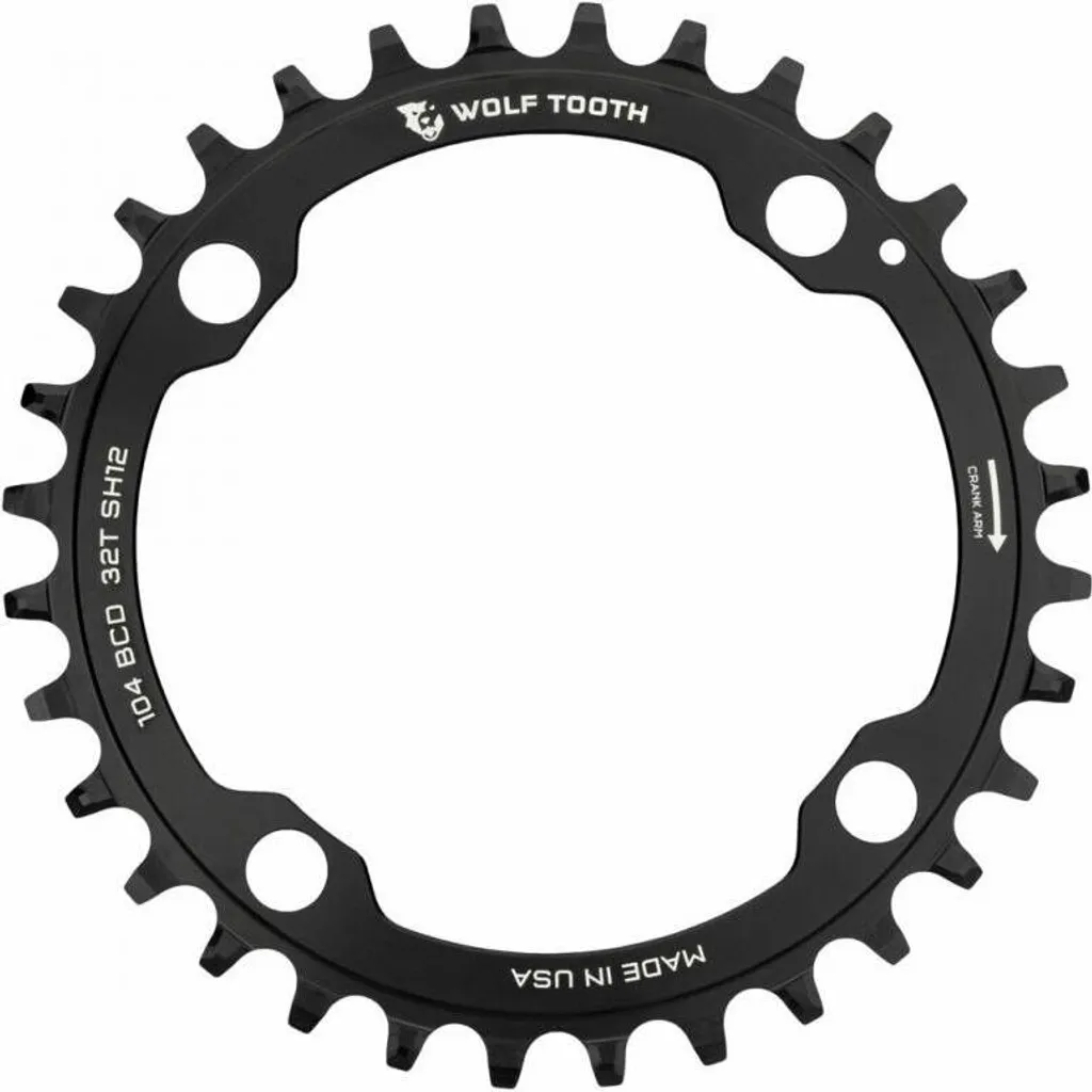 Plateau Mono VTT Wolf Tooth 104 BCD 32 dents spécial Shimano 12 vitesses