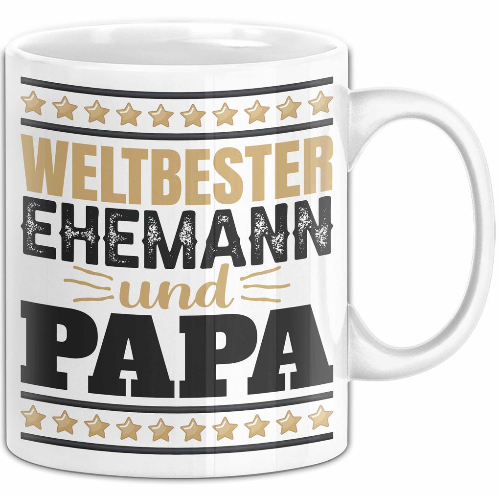 Lustige Tasse Geschenk Weltbester Ehemann Und Papa Becher (Weiß)
