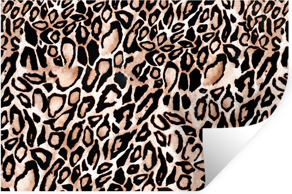 MuchoWow Wandtattoo Wandsticker Wandaufkleber Pantherdruck - Braun - Schwarz - Flecken 120x80 cm Selbstklebend und Repositionierbar - Selbstklebe...
