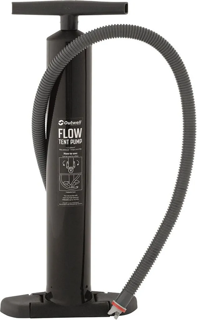 Pompe à air Outwell Flow à double action Noir pour matelas et tentes