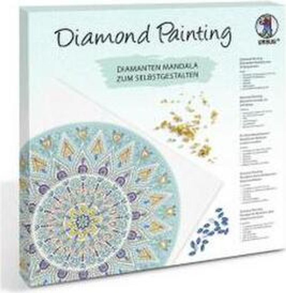 Diamond Painting "Diamantane Mandala Set 5", hellblau / taupe / weiß