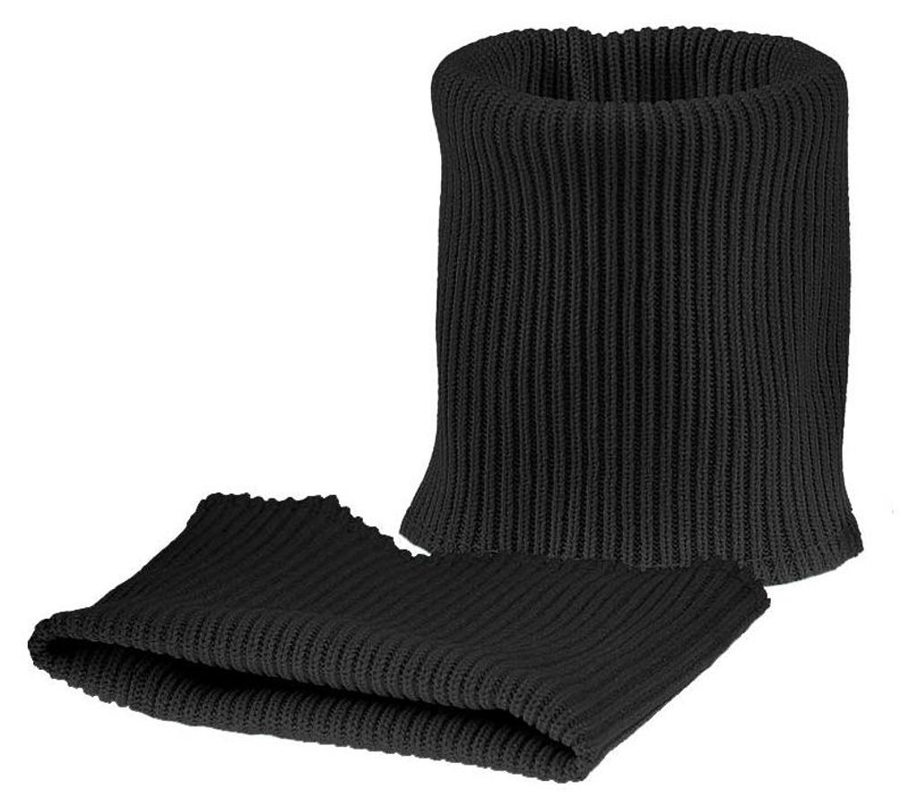 1 Paar Strick-Bündchen Set 2 Ärmelbündchen elastisch, schwarz