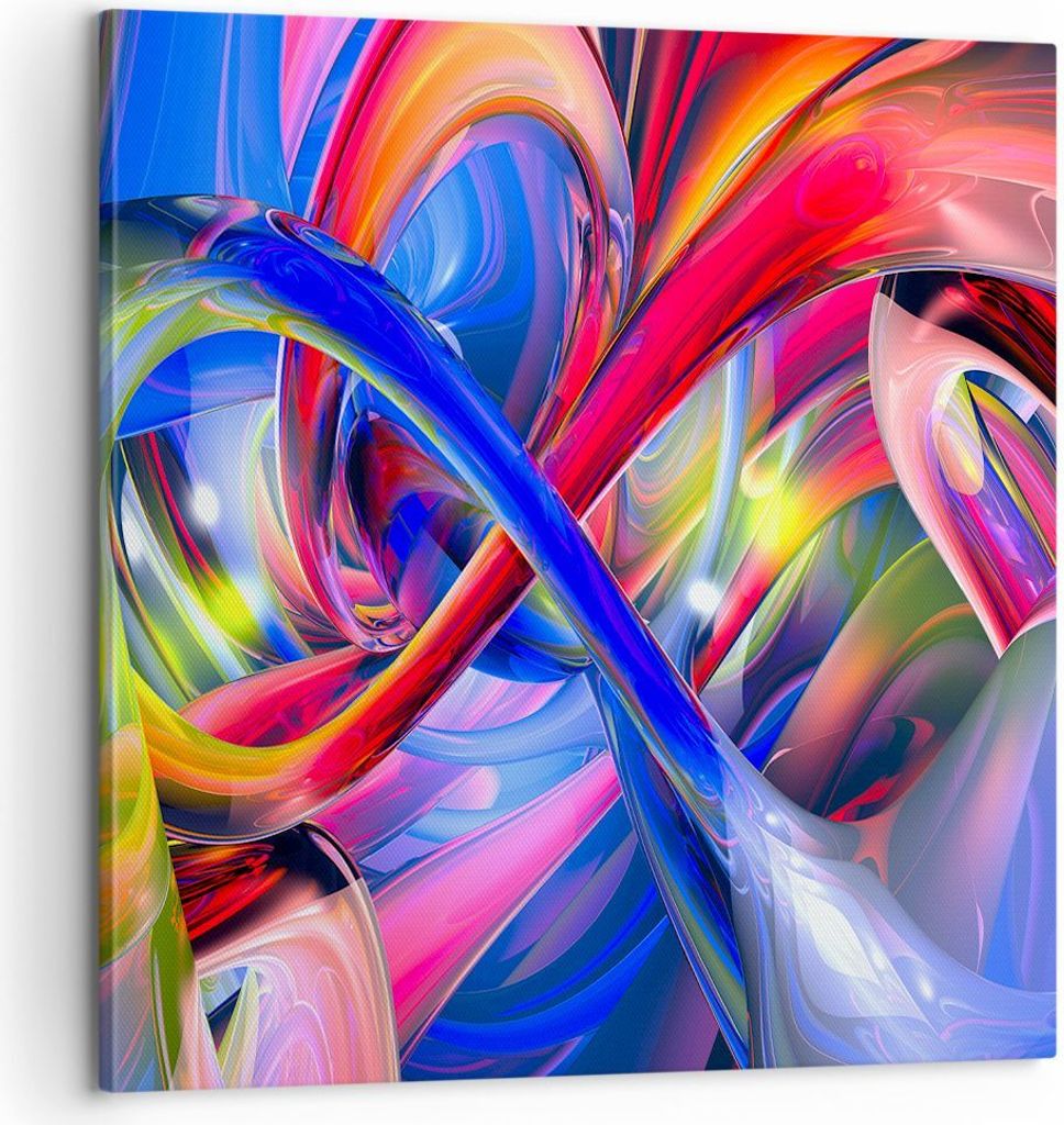 Bild auf Leinwand - Leinwandbild - Abstrakt grafik grafiken farben - 60x60cm - Wand Bild - Wanddeko - Leinwanddruck - Bilder - Kunstdruck - Wanddek...