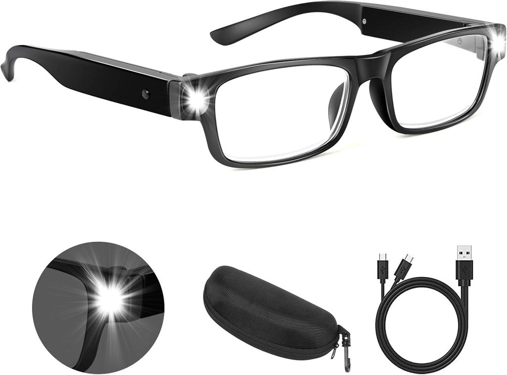 300% Lupenbrille mit Licht, USB Wiederaufladbare LED Produktbild 