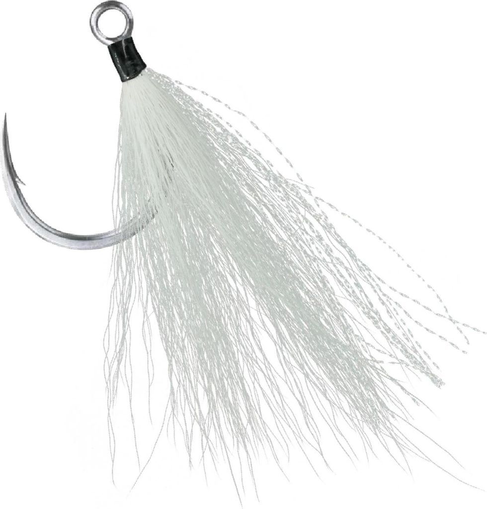 BKK LONEDIABLO BT White Bucktail - Einzelhaken mit Fasern, Größe/Packungsinhalt:Gr. 5/0 / 2 Stück