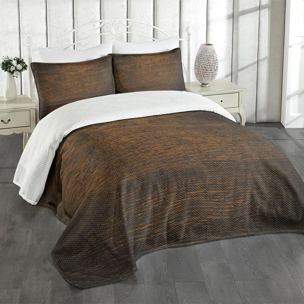 Set Copriletto ABAKUHAUS Stampa Digitale Legno Quercia 264x220