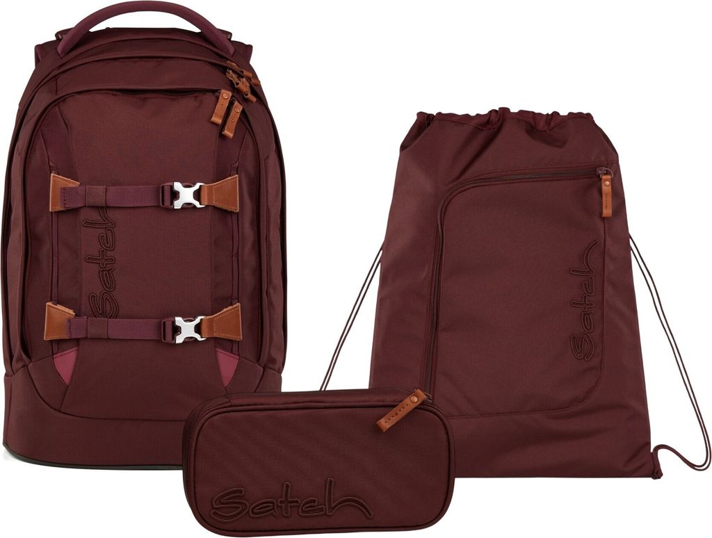 Satch Schulrucksack-Set PACK Nordic Ruby 3-teilig, ab 5. Klasse