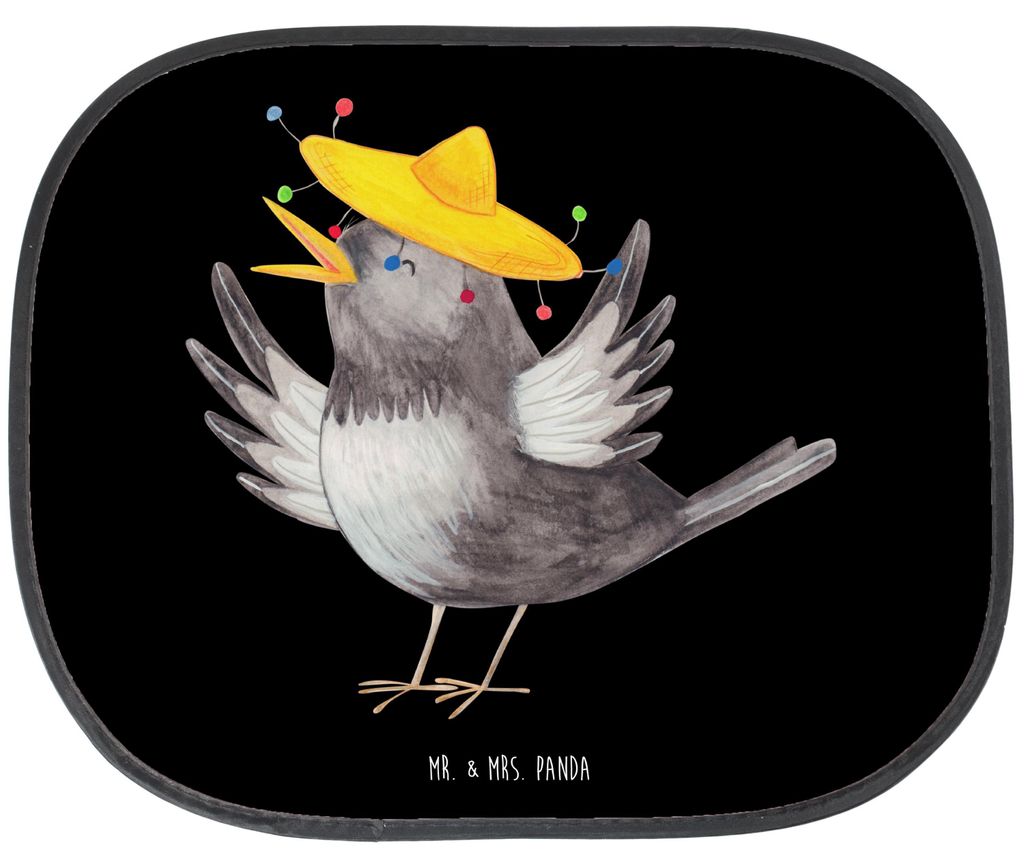 Mr. & Mrs. Panda Sonnenschutz für Auto Rabe Sombrero - Schwarz - Geschenk, Vogel, Elster, Motivation, Autoscheiben, Seitlicher, Vögel, Fürs, Son...