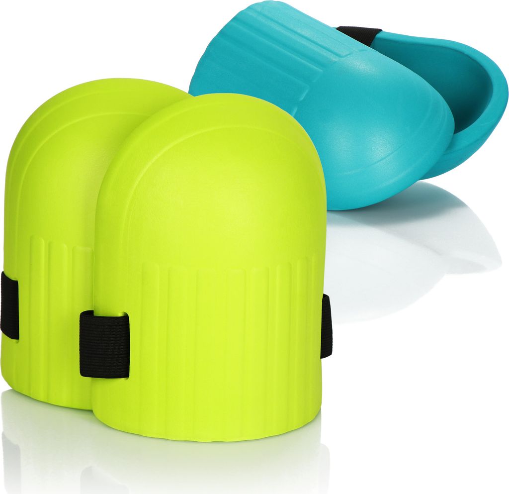 com-four 2 Paar Knieschoner für die Gartenarbeit - Knieschützer zum Bodenverlegen - Kniepolster für Fliesenarbeiten - Gelenkschoner-Pads mit e...