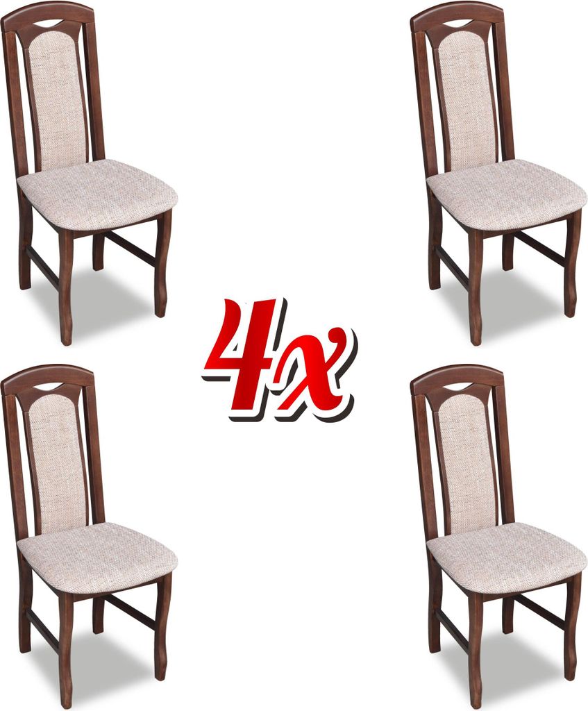Esszimmer Garnitur Holz Lehn Leder Textil Neu Stuhl Gruppe 4x Stühle Set Wohn
