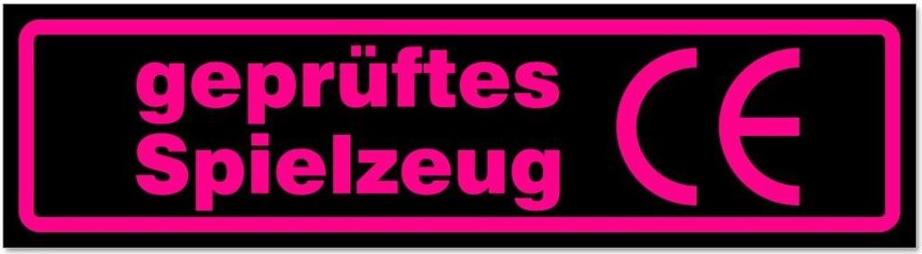 Kiwistar - Autoaufkleber - Pink - Schwarz - 45 x 12 cm - es Spielzeug - Hinweis Aufkleber Sticker für Auto, Kfz, Fahrrad, PKW, LKW