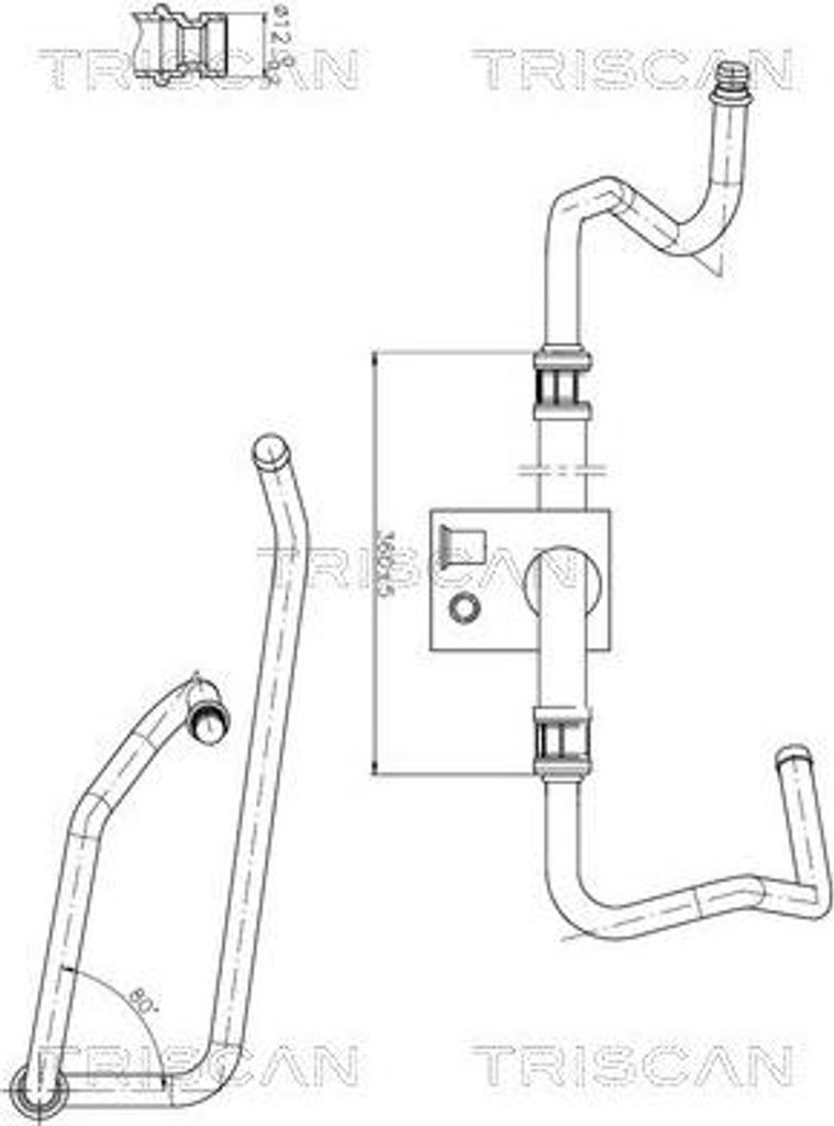TRISCAN 8516 28013 Servoleitung passend für PEUGEOT 206 Schrägheck (2A/C) von Hydraulikpumpe nach Lenkgetriebe