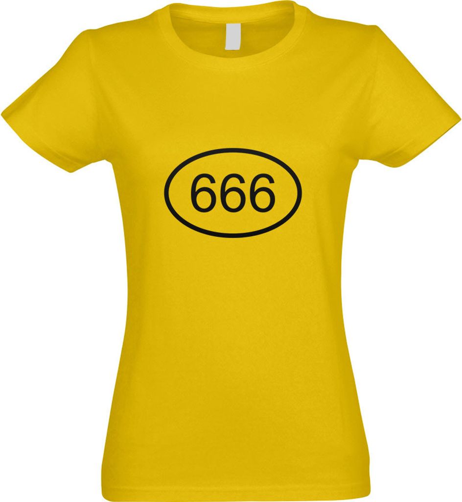 Kiwistar - T-Shirt tailliert - Damen - gelb - 666 - mit Motiv Bedruckt - Funshirt Design - Sport - Freizeit - Damen - L