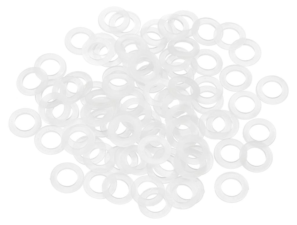 85 Kunststoffringe M6x12x1,5 mm, runde Ringe, flache Nylon-Dichtungsringe, Ringset für Schrauben, Bolzen, Muttern, Gewindestangen, Griffe, weiß