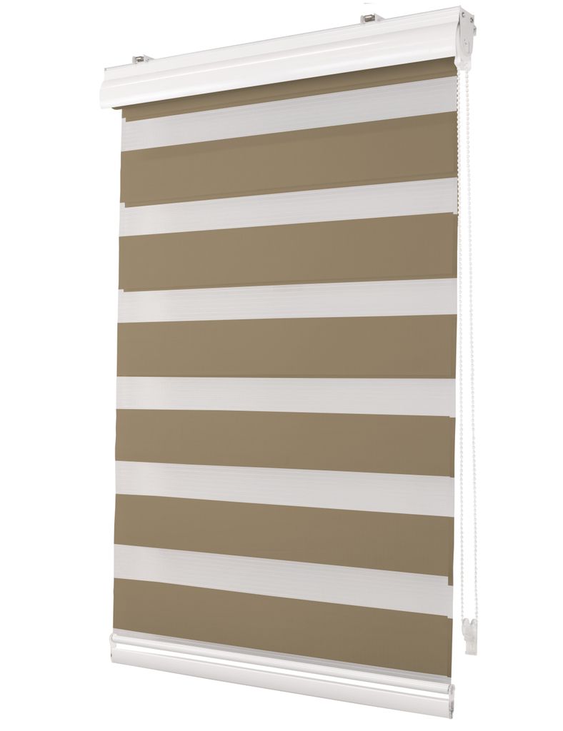 Deco4Me Klemmfix Doppelrollo mit Kassette (Taupe, 60 x 150 cm) - lichtdurchlässig & blickdicht - Duo Vario Rollos für Fenster ohne Bohren - Stoff...