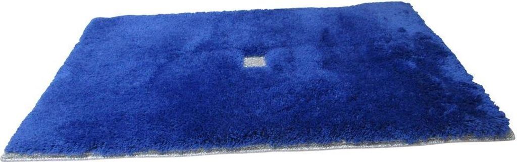 Nicol Badematte Badteppich Badvorleger Duschvorleger Badezimmerteppich 60x100cm Piazza Blau mit Silbergarn