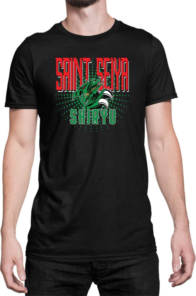 Herren T-Shirt Japan Anime Manga Saint Anime Seiya Shiryu Shiryu, Man 3XL / Schwarz