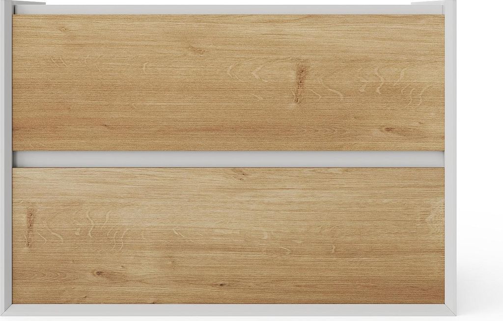 Waschtischschrank natur und weiß - 80 cm - LANNICK