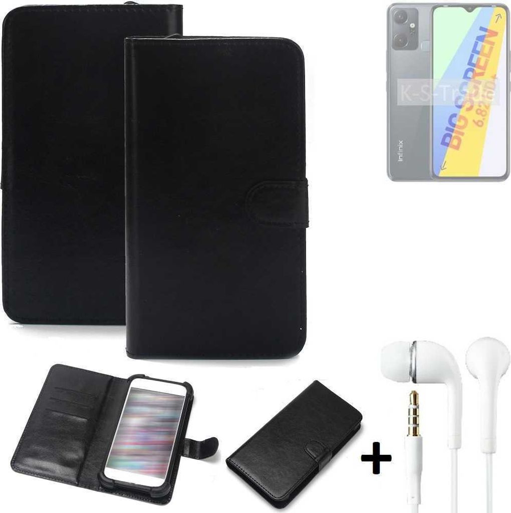 K-S-Trade Wallet Case Handyhülle kompatibel mit Infinix Smart 6 Plus X6823C Schutzhülle Flip cover Flipstyle Tasche Hülle Flipcover Slim Bumper