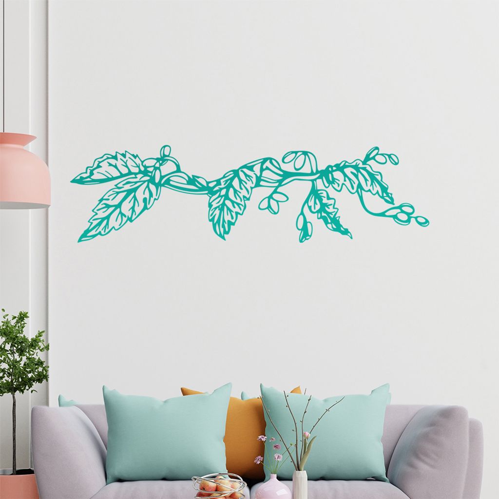 Blätter -Ranken Wandtattoo in 6 Größen - Wandaufkleber Wall Sticker - Dekoration, Küche, Wohnzimmer, Schlafzimmer, Badezimmer