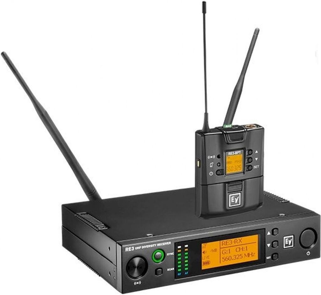 Electro-Voice Drahtlossystem RE3-BPNID-5L aus Metall, UHF 488-524 MHz