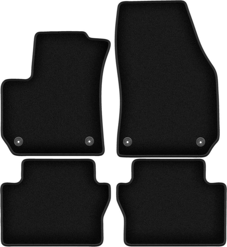 Wielganizator Velours-Autoteppiche – passend für Opel Zafira B (Minivan, Bj. 2005-2014) – schwarz, passgenau, mit Befestigungen set 4 Stk.