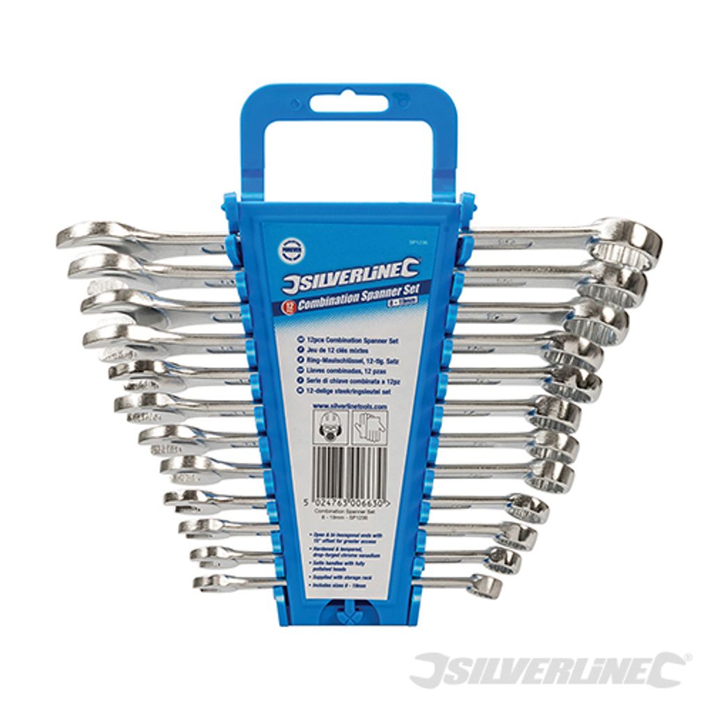 Kombinovaný kľúč Silverline, 12-dielna súprava 8-19 mm Obrázok produktu 