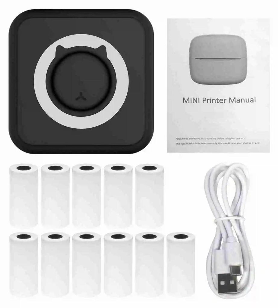 Fotodrucker - Mini tragbarer Drucker Typ 1 - Bluetooth - Kabellos - Sofortdruck - Smartphone - Weiß