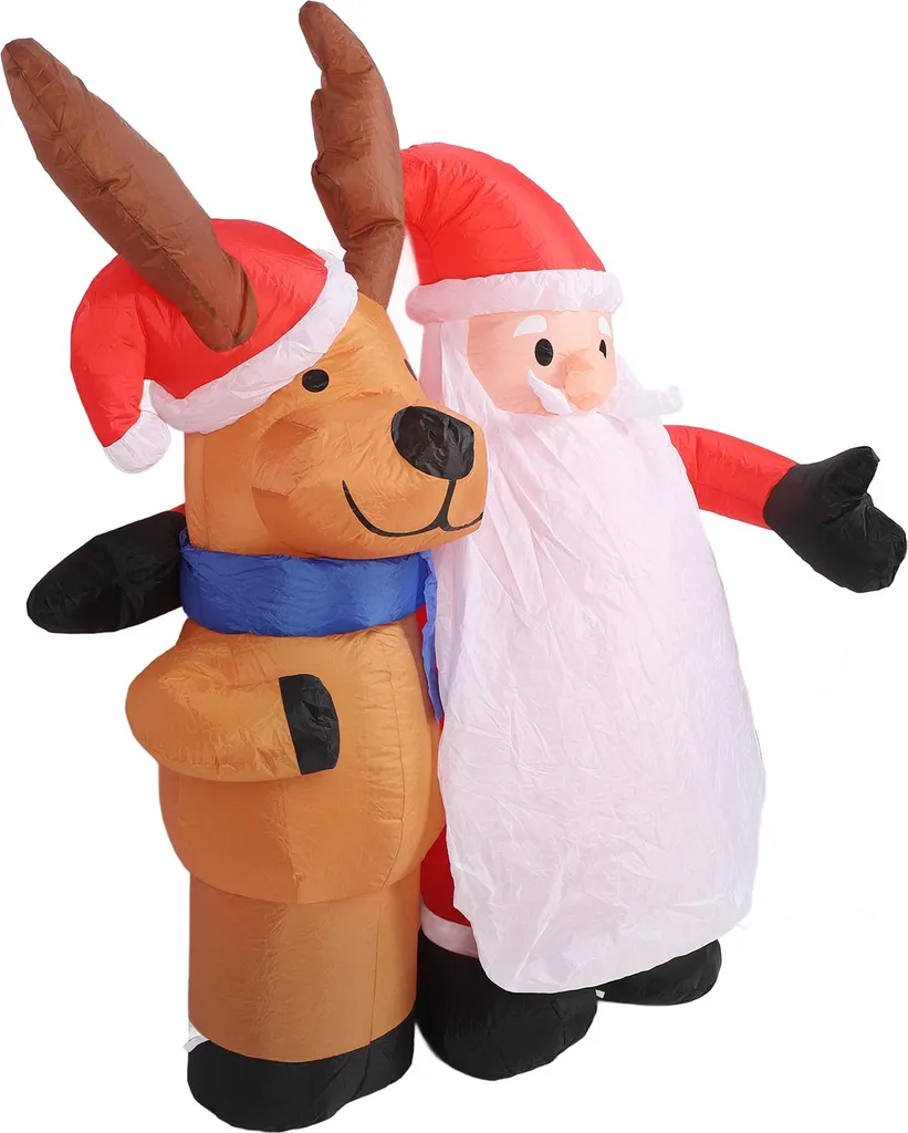 Père Noël Gonflable 1,6m Auto-gonflant : Déco Noël Facile et Vite