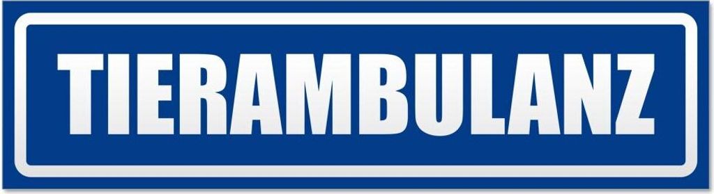 Kiwistar Tierambulanz invertiert Magnetschild Schild magnetisch - 60cm Verkehrsblau - Magnetfolie für Auto PKW Kfz