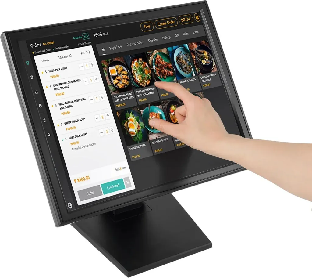 Moniteur tactile de caisse 43 cm résolution 1280x1024 boîtier noir