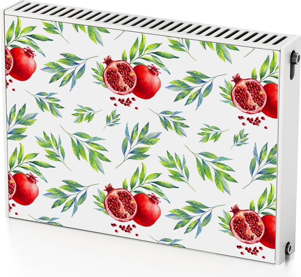 Granatapfelfrucht – Magnetische Heizkörperabdeckung – 80x60 cm – Magnet Heizkörperabdeckung – 3D Würfel – Heizkörperverkleidung – M...