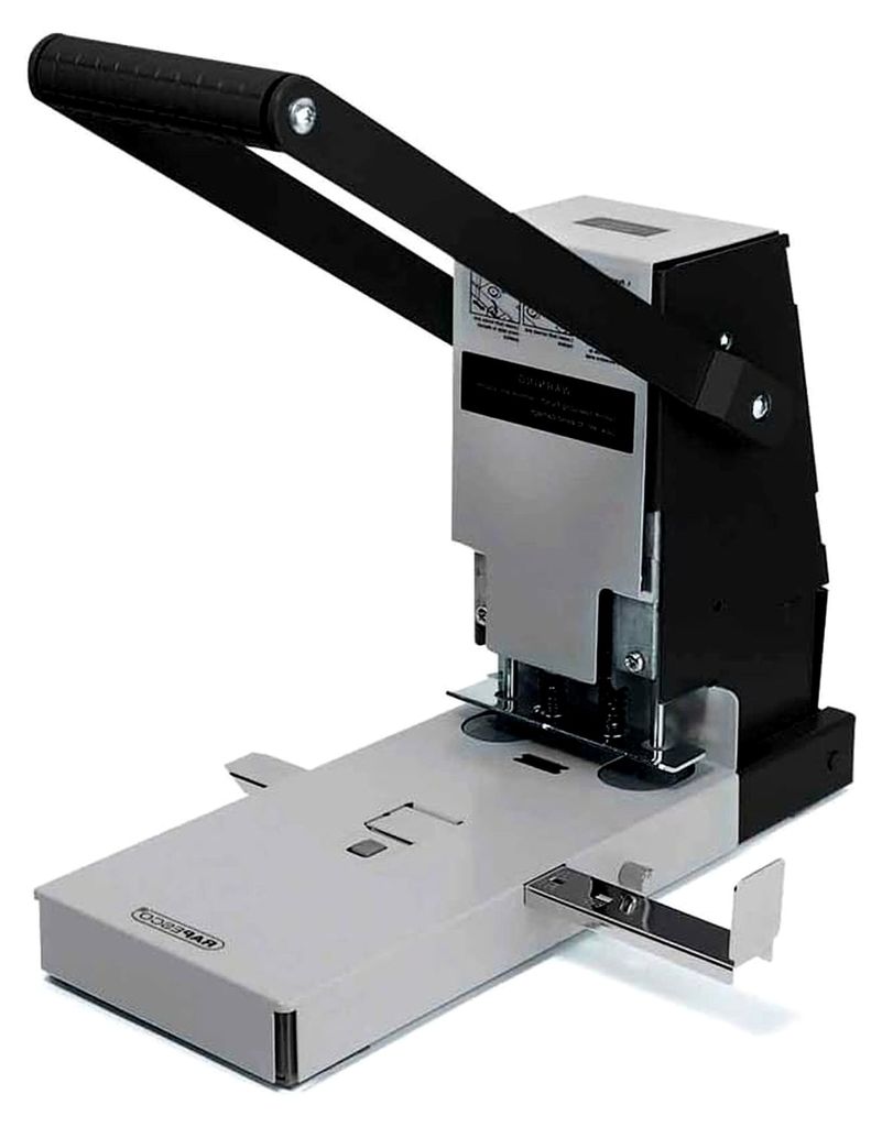 2-Fach Registraturlocher, 300 Blatt Kapazität, Schwarz/Grau