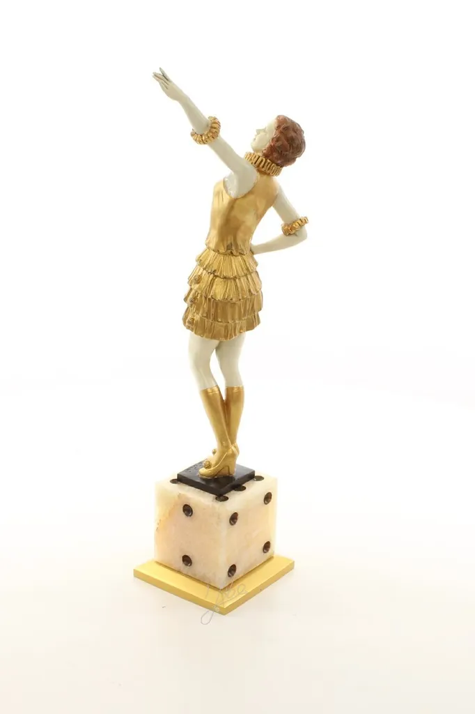 Statue décorative femme dorée en bronze - Objet d'art chic Casa Padrino - 3