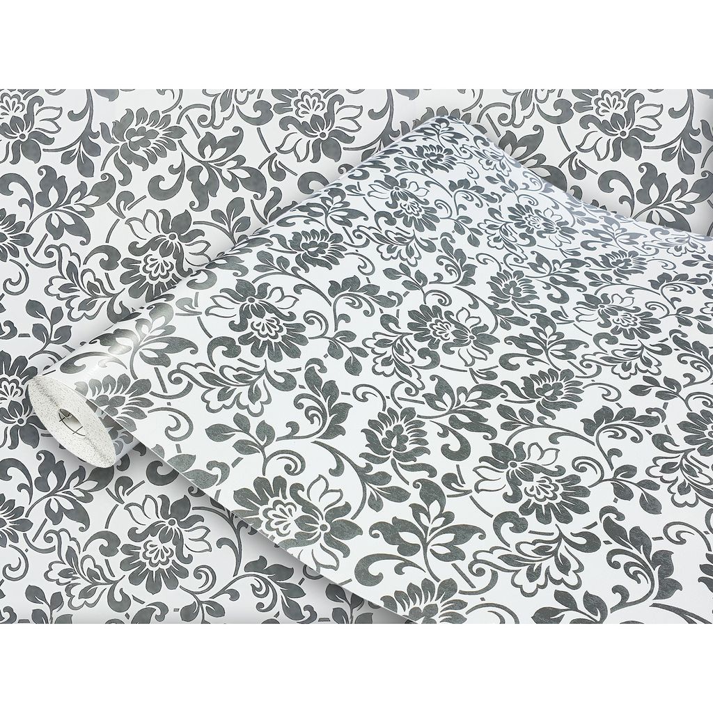 Klebefolie Möbel 67x25 cm - Ornament Grau - Selbstklebende Möbelfolie in Deko-Stil - Folie für Möbel ideal zum Renovieren von Schränken und Ar...