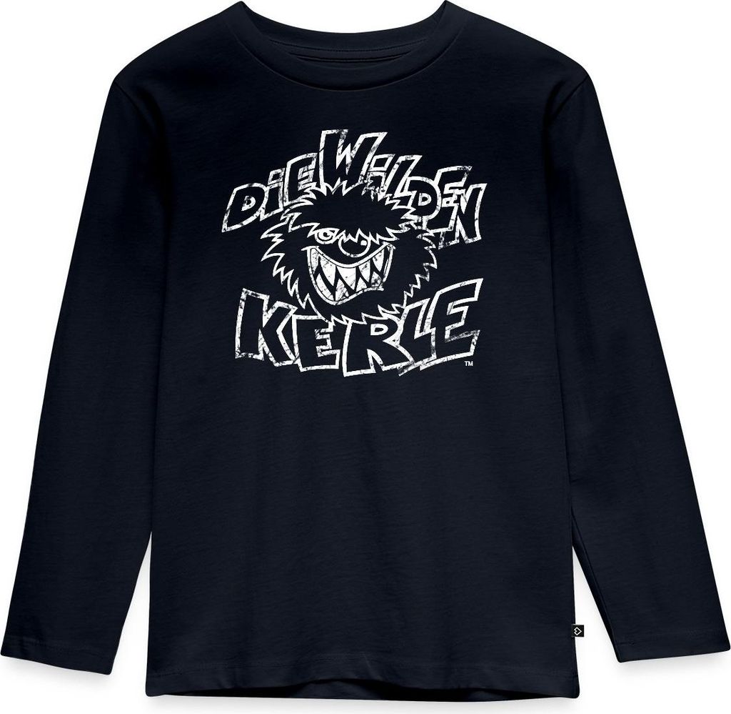 Spreadshirt Die Wilden Kerle Used Look Kinder Premium Langarmshirt, 134/140 (8 Jahre), Navy