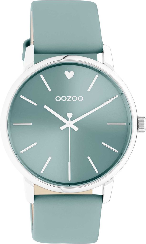 Oozoo Armbanduhr seeblau Leder Timepieces Damen Analog-Quarzuhr UOC10985