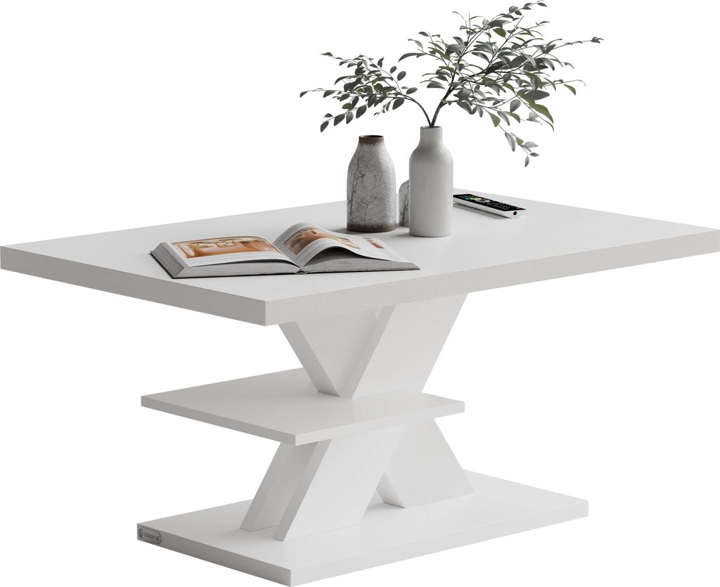 CASARIA® Tavolino Detroit 90x60x45cm da Divano 2 Ripiani in Immagine del prodotto 
