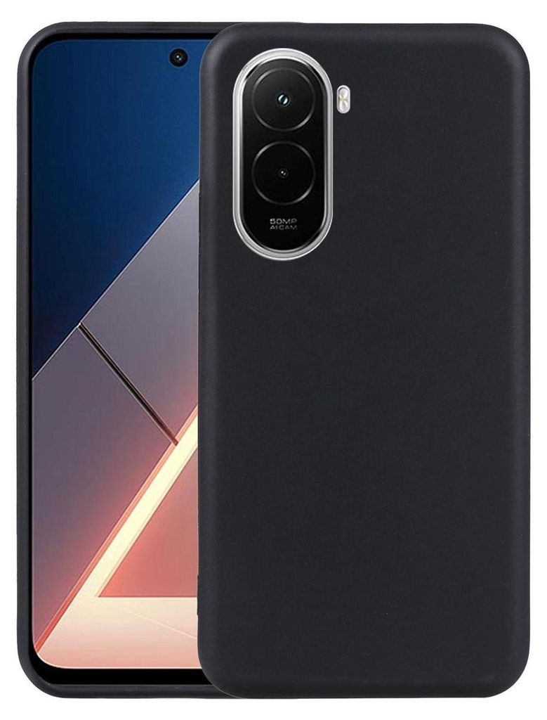 Silikon TPU Hülle für Xiaomi Poco M7 4G Schutz Handy Cover Flexibel Dünn Schwarz