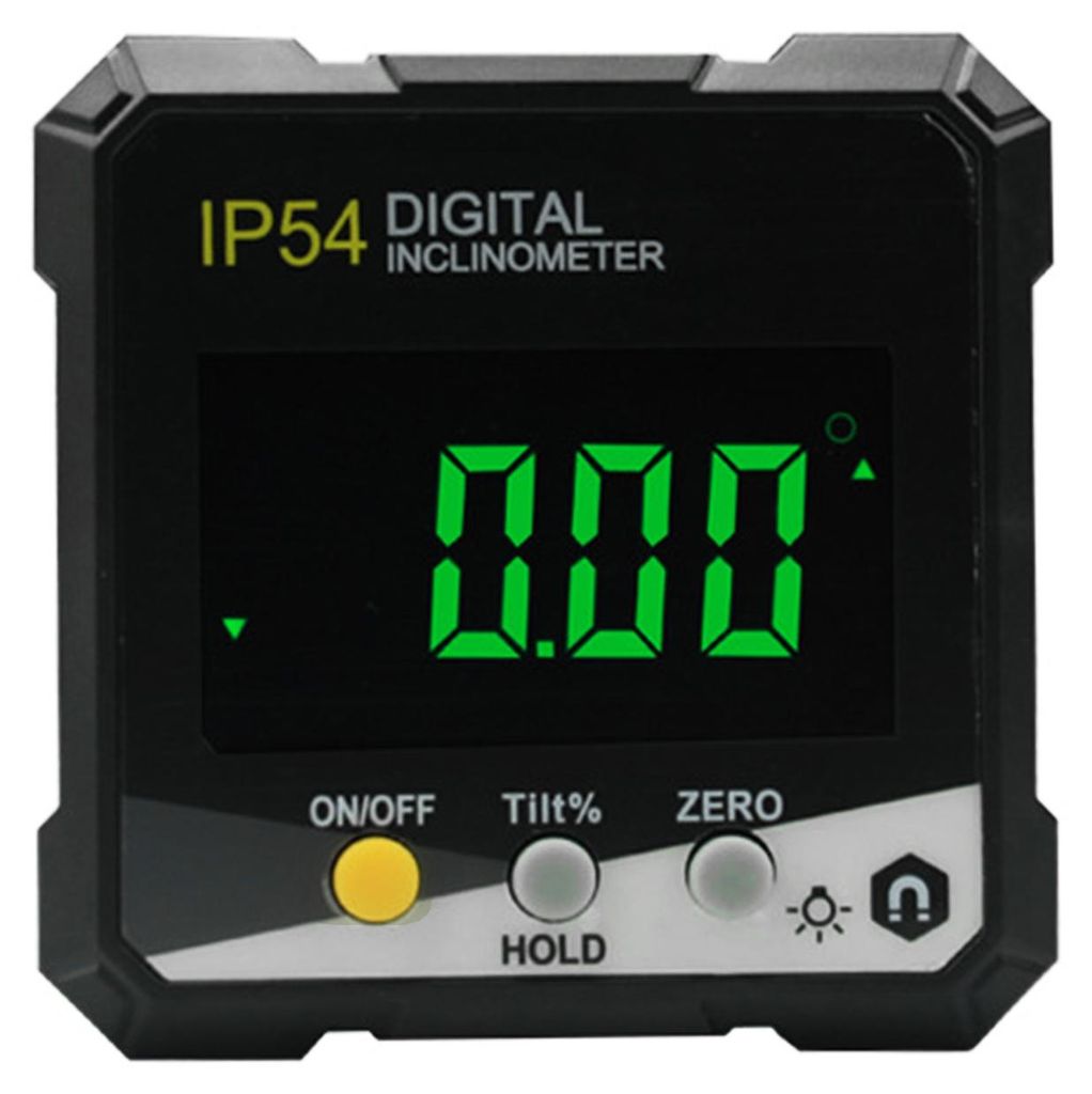 Digitaler Neigungsmesser, 4 x 90°, Messung, IP54, LCD-Bildschirm, magnetische Anzeige, Winkelmesser, Messgerät, Gelb, DLW30D