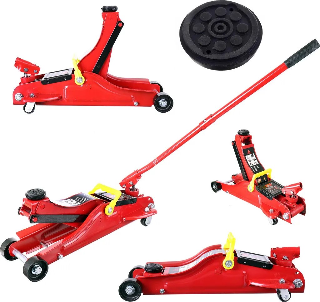 Cric profil bas avec bras pivotant 2T Big Red - Hauteur 89-359mm